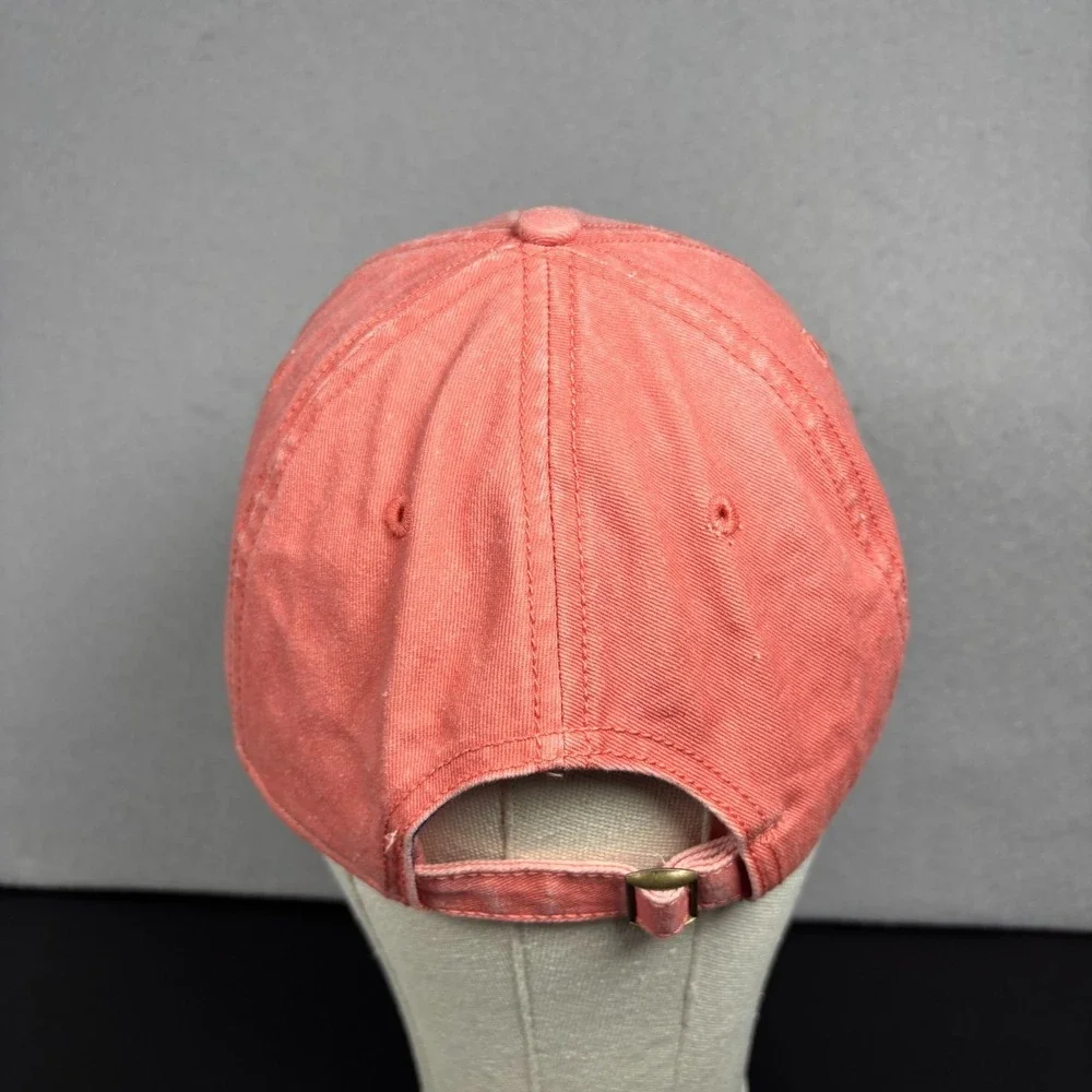 VA Virginia Hat Cap Washed Orange/ Pink Strapback Baseball Cap Unisex Adult OSFM